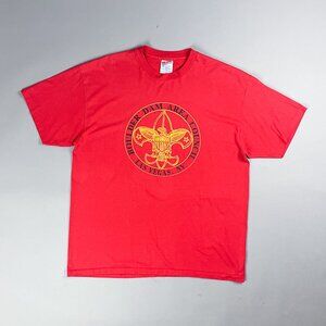 Boy Scout T-Shirt | Vintage 90's Red Graphic Tshirt, Spell out 'Las Vegas